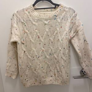 Flecked cable knit sweater S
